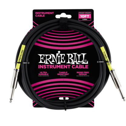 CABLE INSTRUMENTOS 1/4 MACHO/MACHO MONO NEGRO | ERNIE BALL 3 METROS 6048